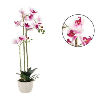 UMĚLÁ KVĚTINA - ORCHIDEJ BÍLO-RŮŽOVÁ 70 CM balení=2 ks *4771