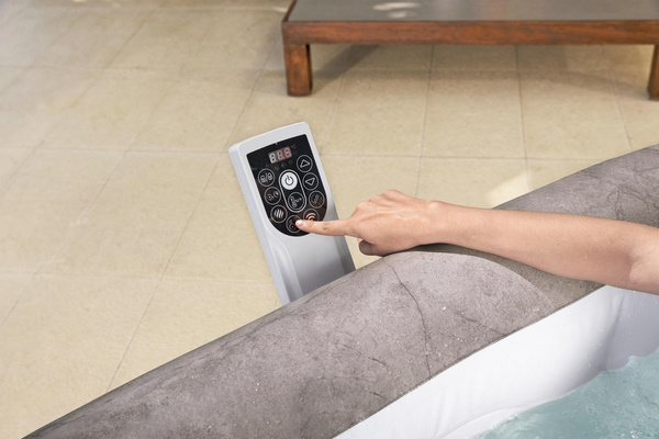 Lay-Z-Spa 71"x71"x28"/1.80mx1.80mx71cm Rome MaxHold EnergySense UltraFit Smart AirJet 6 Brown Marble Square