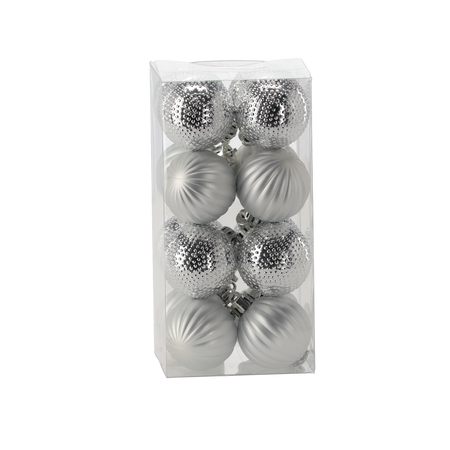 KPL. 16 BOMBIEK 4 CM ČERVENÝ/ZLATÝ/STRIEBORNÝ MIX VZOROV *7535