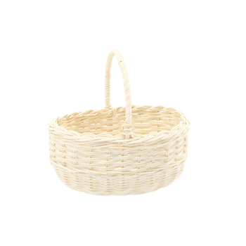 Ratanový košík 22 x 17 x 11/21 CM s uchopením - biely *8840