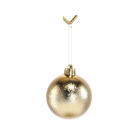 SET OF 9 BAUBLES 6 CM RED/GOLD/SILVER