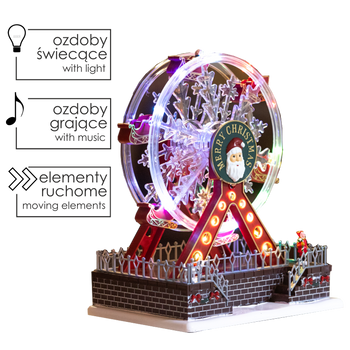 ŚWIĄTECZNA KARUZELA 23 X 16 X 28 CM Z POZYTYWKĄ LED *3528