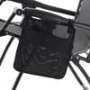 FOLDING GARDEN SUN LOUNGER WITH BASE, POCKET AND HEADREST BLACK