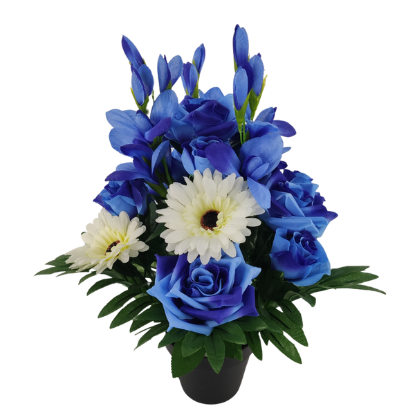 Coroană de flori artificială în ghiveci 43 cm amestec de culori *2928