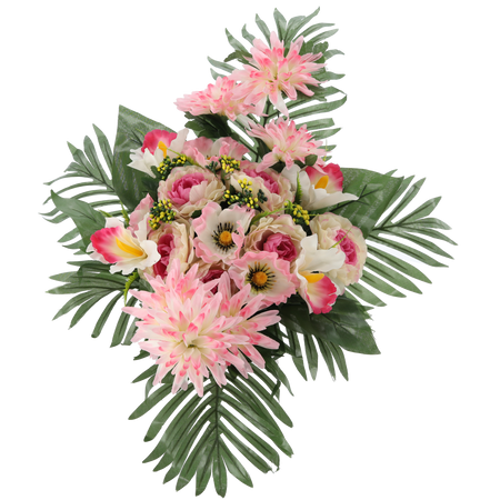 KYTIČKA CH-33 (ŠÍRKA 50 CM, VÝŠKA 30 CM) PIVOŇKA S CHRYSANTÉM MIX FARBY