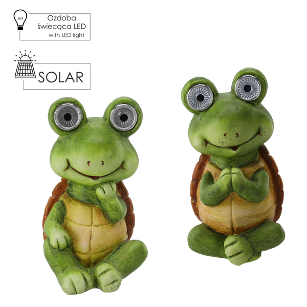 GARDEN FIGURINE – SITTING TURTLE WITH GLOWING EYES 11,5 X 9 X 18,5 CM LED pack=4 pcs