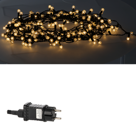 LAMPKI LED CHERRY BALL 200L CIEPŁY BIAŁY, DŁ. 3 + 16 M *9966