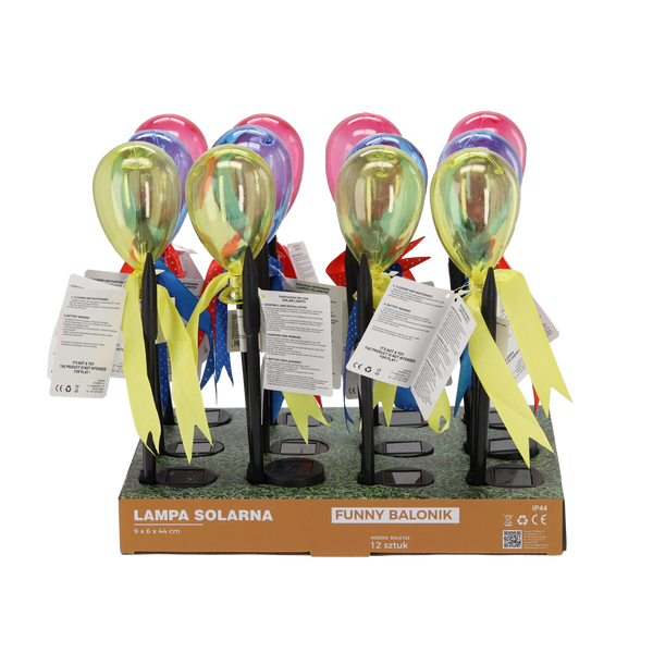 SOLAR BALLOON LIGHT LED 9 x 6 x 44 CM MIX COLORS