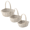 ZESTAW 3 KOSZYKÓW RATTANOWYCH Z RĄCZKĄ – JASNY SZARY