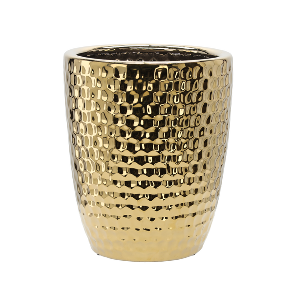 ÎMBRĂCĂMINTE CERAMICĂ PENTRU GHIVECI 31,5 x 31,5 x 38,5 CM AURIE PLASTRE DE MIERE *3482