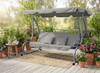 HUŚTAWKA OGRODOWA 210 x 120 x 170 cm SZARA Z FUNKCJĄ LEŻANKI 
