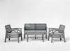 ANTRASIT GARDEN FURNITURE SET "SANTANA" (2x CHAIR, 2-person BENCH) *8682