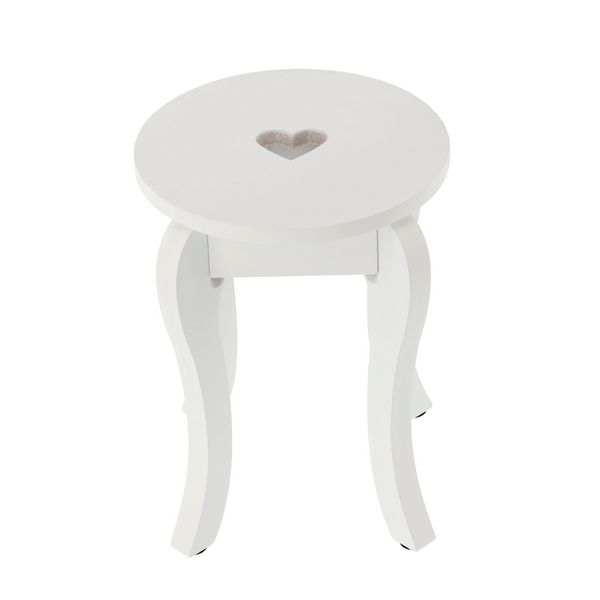SMALL COSMETIC DRESSING TABLE WHITE WITH MIRROR + STOOL