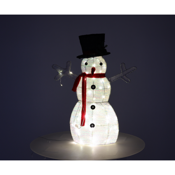 CHRISTMAS DECORATION - LED SNOWMAN 72 CM WHITE