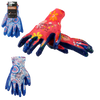 GARDEN GLOVES "8" PATTERN, POLYESTER WITH NITRILE PACKET=12