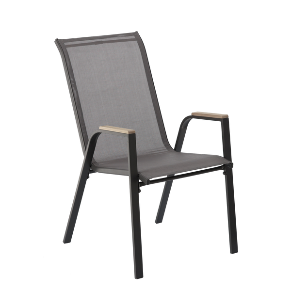 SCAUN DE GRĂDINĂ DIN OȚEL KD POLYWOOD 72,5 x 54 x 92,5 CM GRI *9521