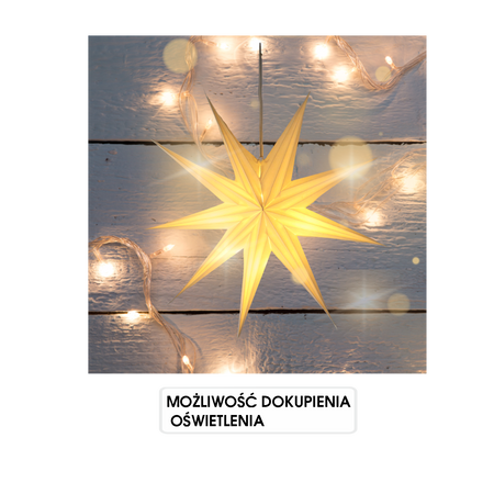 Stea decorativă din hârtie 60 cm albă 3D pachet=12 buc *9140
