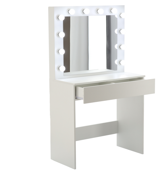 TOALETKA DO WIZAŻU BIAŁA Z OŚWIETLENIEM 80 x 40 x 140 CM *9452