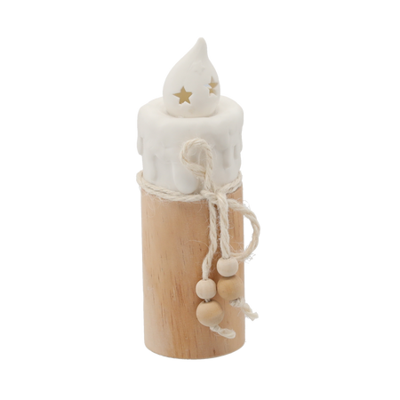 FIGURĂ DE CRĂCIUN - LUMÂNDĂ CERAMICĂ 7 X 7 X 19 CM LED ambalaj=6buc *1308
