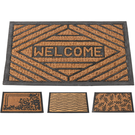 RECTANGULAR RUBBER + COCONUT DOORMAT 40X60 PACK=12PCS