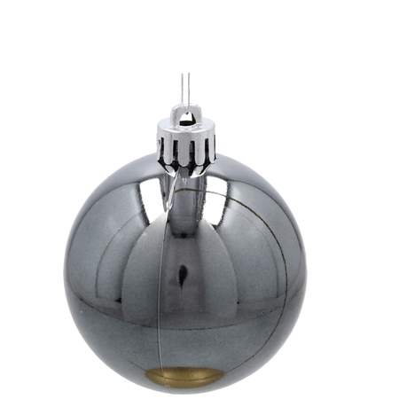 SET OF 6 ORNAMENTS 6 CM CHAMPAGNE/GRAY/WHITE