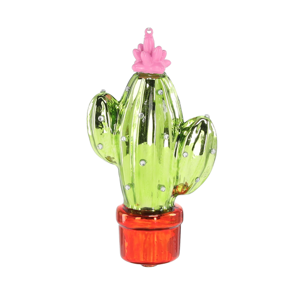 GLASS BAUBLE - CACTUS 3,8 x 7,2 x 13,2 CM