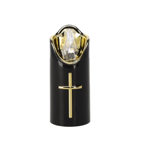 LED CANDLE RICO 12.5CM BLACK+GOLD COLD WHITE*8009