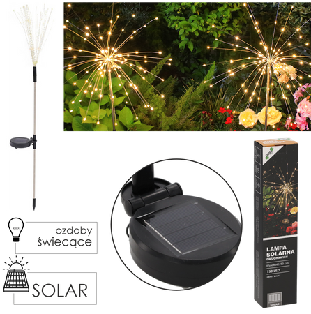 SOLAR LAMP H 90 CM WARM WHITE 150 L