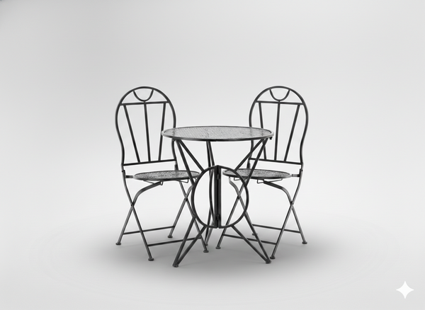 ZESTAW MEBLI OGRODOWYCH METALOWYCH "SUSAN" STÓŁ + 2 KRZESŁA