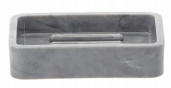 5-PIECE BATHROOM SET SQUARE MARBLE GREY