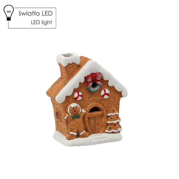 FIGURINĂ DE CRĂCIUN - CASA DIN GHIMBIR 12,5 X 6,5 X 14,5 CM LED ambalaj=6buc *1490