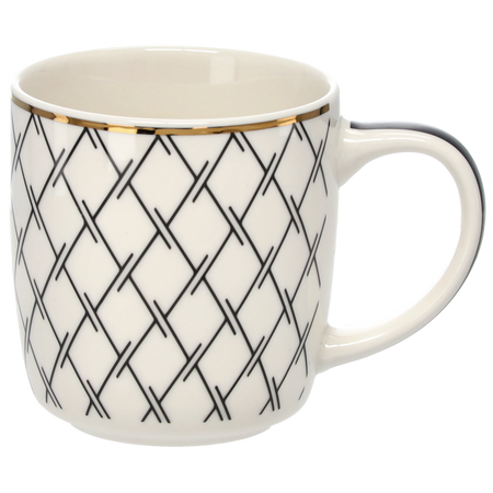 KUBEK PORCELANOWY 380 ML GEMIS ZE ZŁOTYM WZOREM opak=12szt *7949