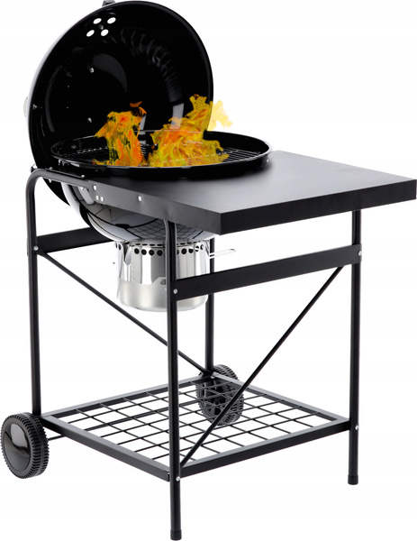 CHARCOAL GRILL WITH LID AND TABLE 90 X 70.5 X 111 CM