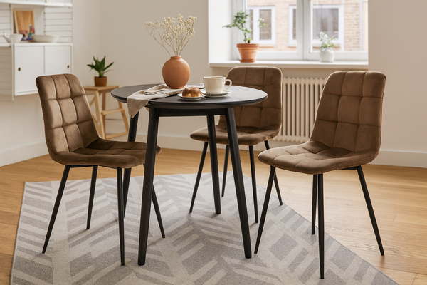 KRZESŁO NOWOCZESNE WELUROWE BRĄZOWE *2944