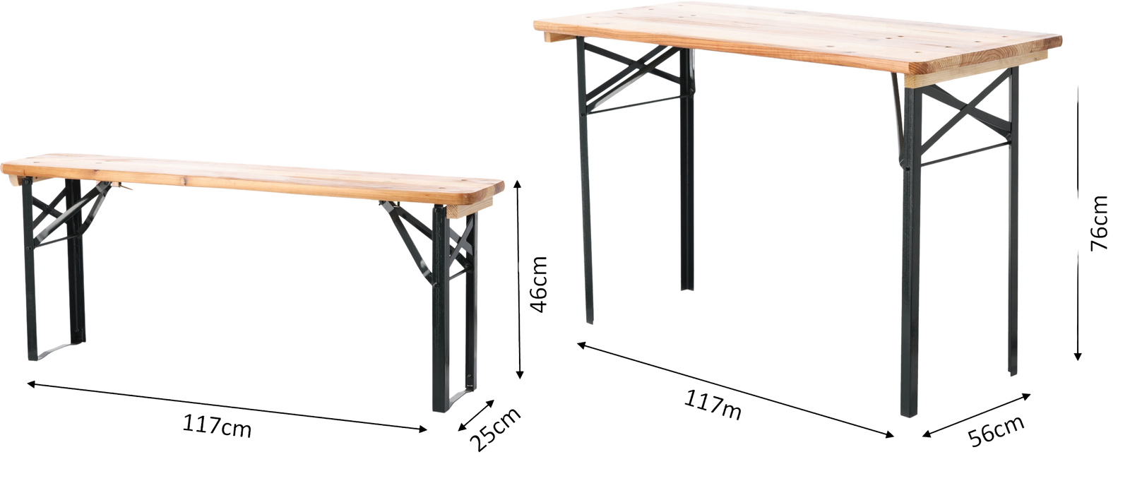 ZESTAW BIESIADNY - STÓŁ 117 x 56 x 76 CM + 2 ŁAWKI 117 x 25 x 46 CM *0780 pol_pl_ZESTAW-BIESIADNY-STOL-117-x-56-x-76-CM-2-LAWKI-117-x-25-x-46-CM-0780-263_10