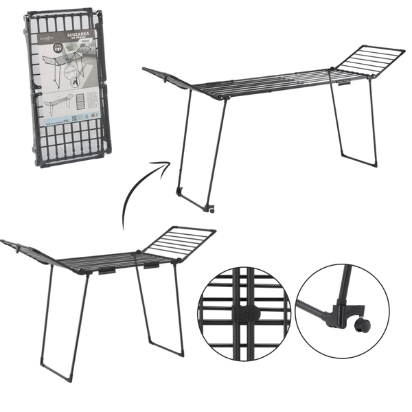 SUSZARKA DO BIELIZNY Z DWOMA WIESZAKAMI NA SKARPETKI '''DIANA'' 190-260 x 61 x 120 CM *9233