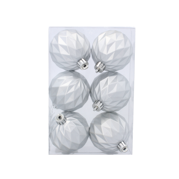 KPL. 6 GEOMETRICKÝCH BOMBEK 6 CM ČERVENÁ/ZLATÁ/POHLEDNÍ