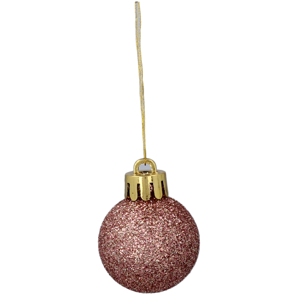 SET OF 31 BAUBLES 3-4.5 CM OLIVE/COPPER/GRAPHITE MIX DESIGNS