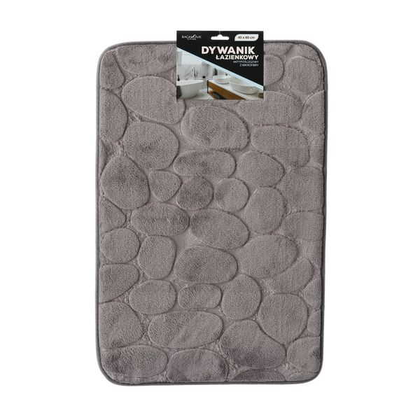DYWANIK ŁAZIENKOWY Z MIKROFIBRY ANTYPOŚLIZGOWY 40 X 60 CM SZARY *2312
