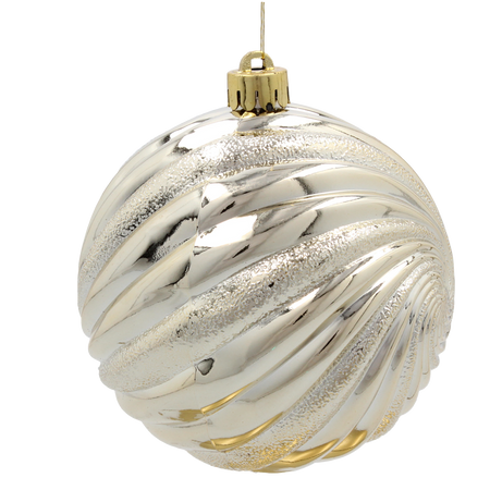 SET OF 4 ORNAMENTS 10 CM CHAMPAGNE/GRAY/WHITE