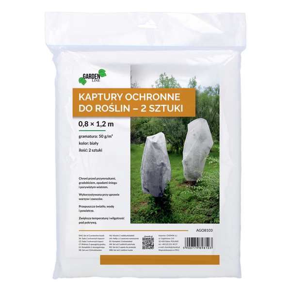 SET OF 2 PLANT PROTECTION COVERS 0,8 X 1,2 M WHITE 50 G
