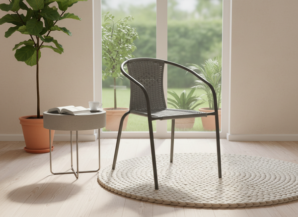 KRZESŁO OGRODOWE SZARE 52 X 60 X 72 CM