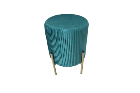ROUND POUF WITH LEGS 28 X 42 CM GREEN