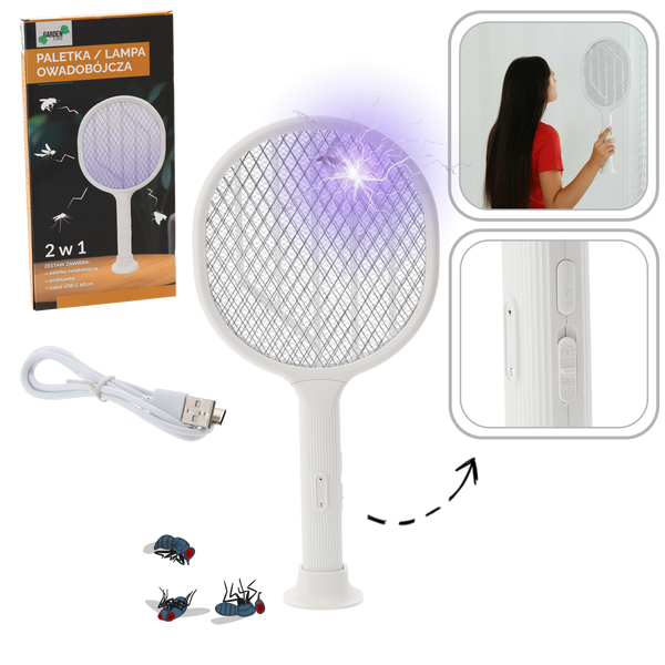 PALETĂ PENTRU INSECTE 2IN1 CU 1 LED UV USB *0459