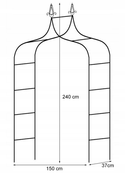 PERGOLĂ DE GrăDINĂ 150 x 37 x 240 CM (+ ANCORE) *6078