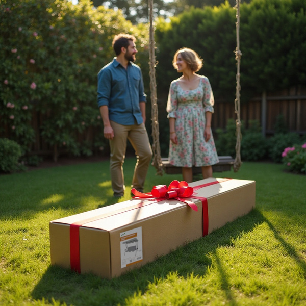 HUŚTAWKA OGRODOWA 170 x 110 x 153 cm SZARA BEZ POD. Z PODSTAWKAMI NA KUBEK *5422