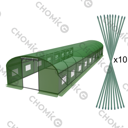 10x4m TUNNEL GREEN HOUSE - 10 segments