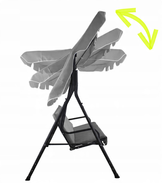 ZÁHRADNÁ HOUPAČKA A-TYPE 170 x 118 x 153 cm HNEDÁ S BEŽOVÝMI POD. A PODSTAVCAMI NA HRNČEK *7626