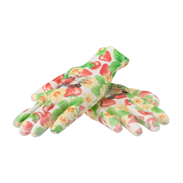 GARDEN GLOVES "7" PATTERN, POLYESTER WITH POLYURETHANE PACKET=12