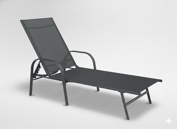 LEŻAK OGRODOWY 195x69x94cm CIEMNOSZARY